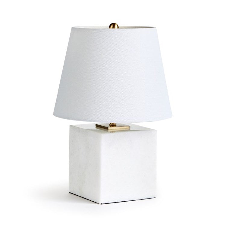 10 Inch White Marble Perfect Square Lamp