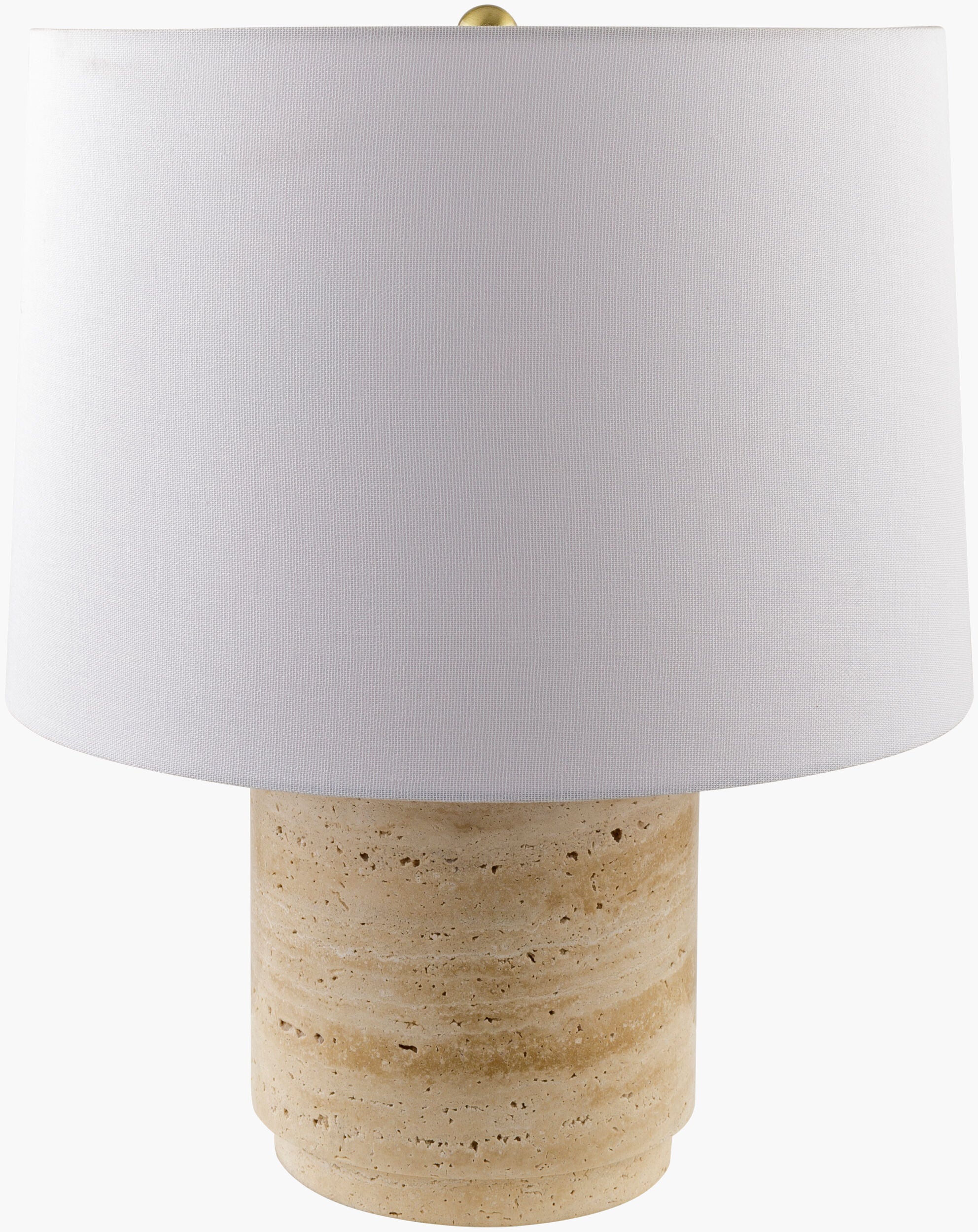 19 Inch Cream Round Textured Travera Lamp