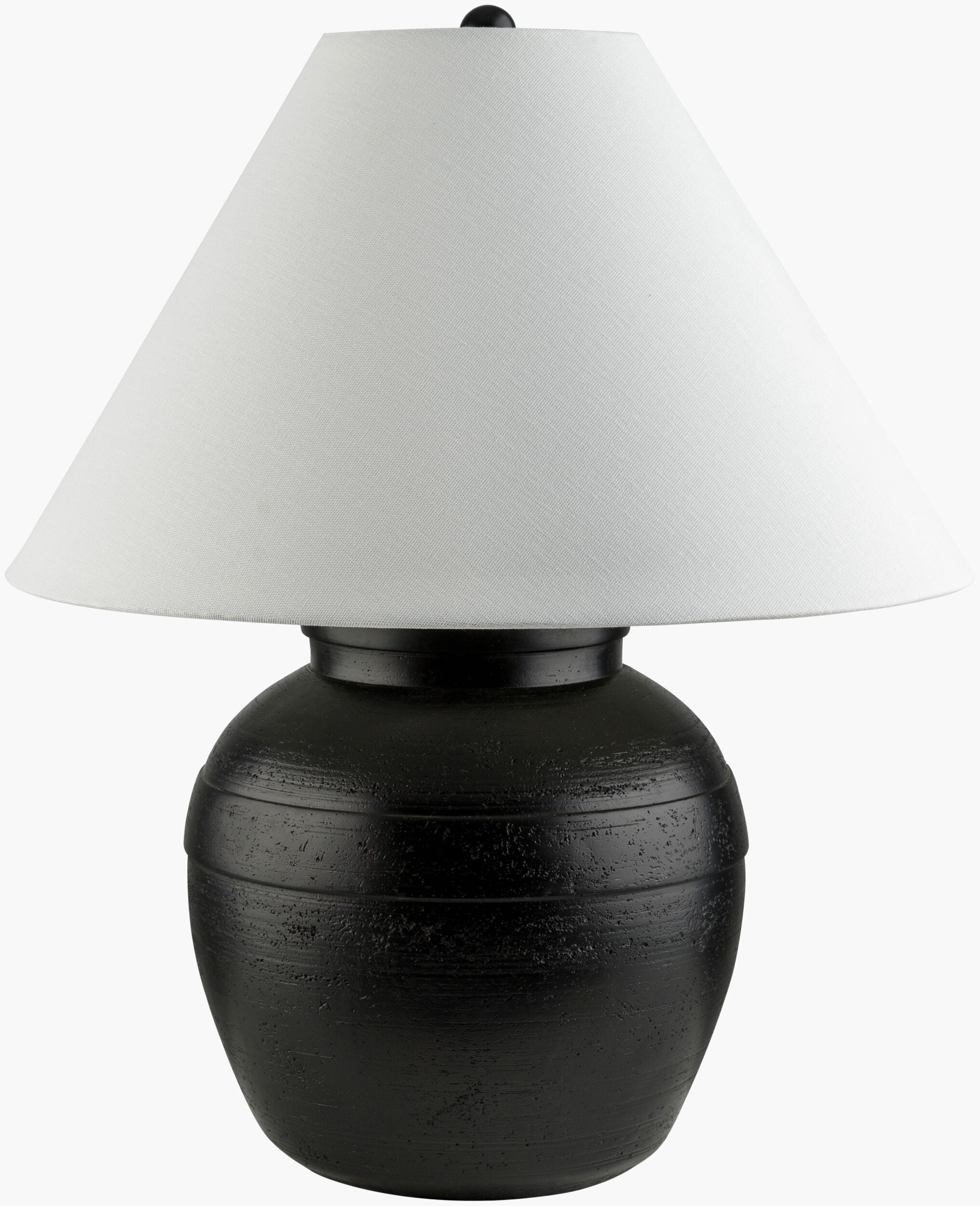 23 Inch Black Textured Lamp