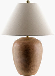 24 Inch Brown Turin Lamp with Brass