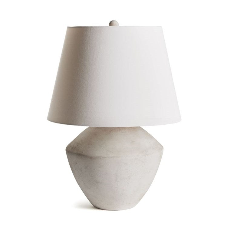 27 Inch Short White Oval Lamp