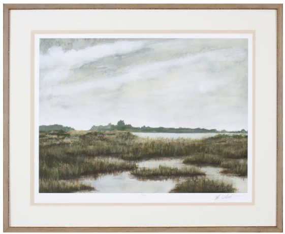 32" x 27" Cloudy Wetlands Framed Art