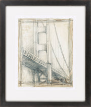 Golden Bridge Sketched Framed Art