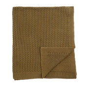 Olive Knit Throw Blanet