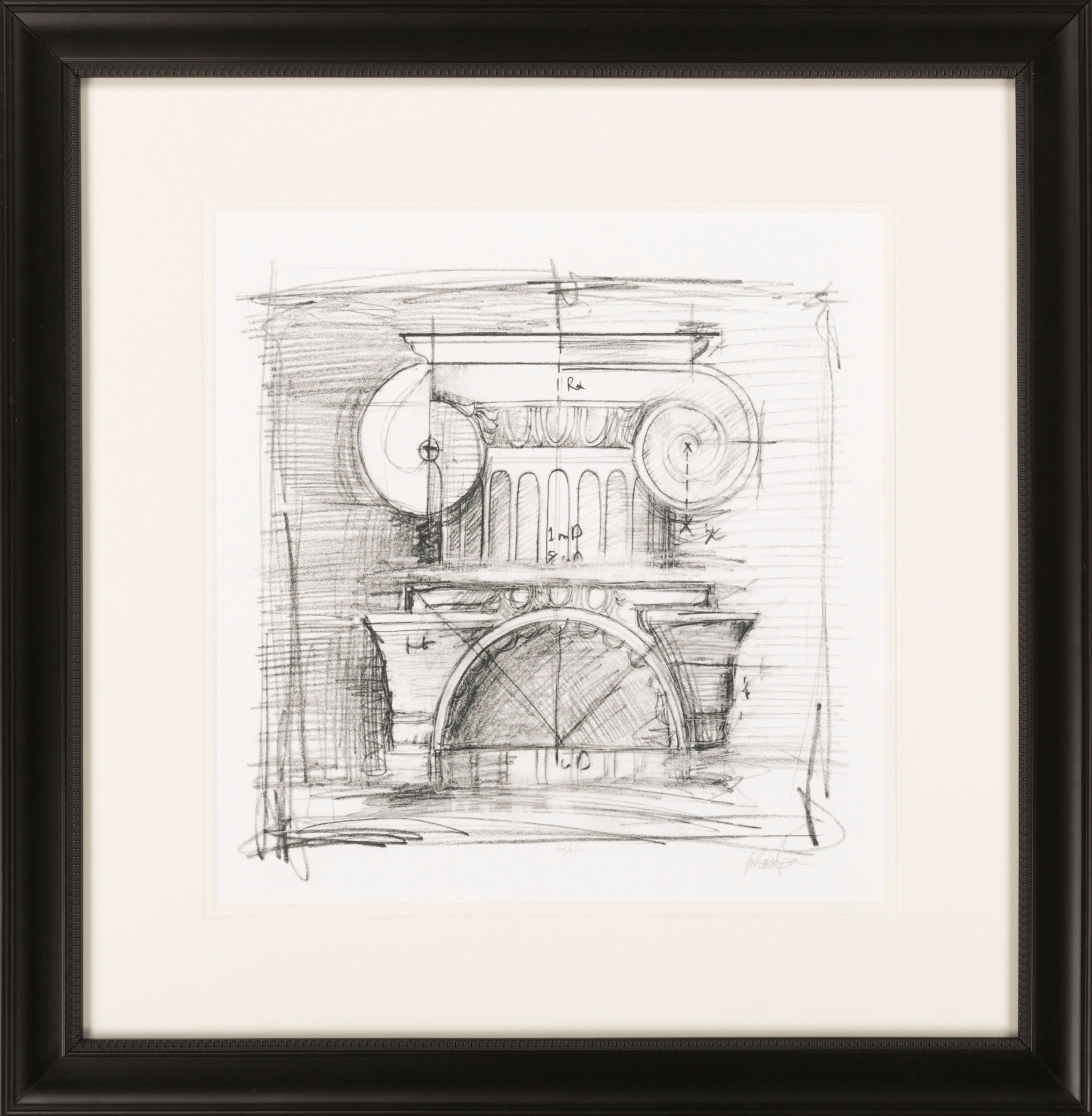 Roman Pillar Sketched Framed Art