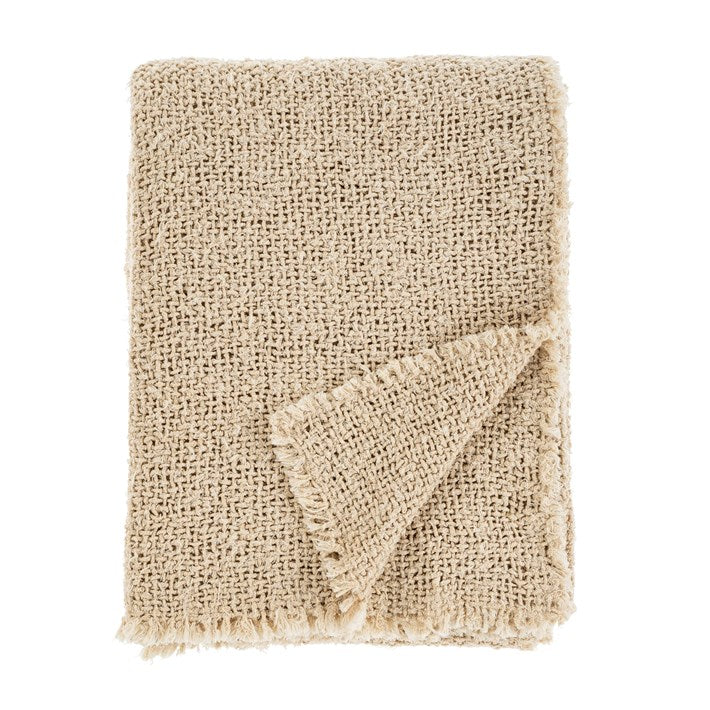 Natural Fringe Throw Blanket